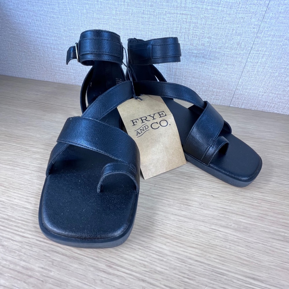 Frye and Co Tallu Black Strappy Gladiator Sandals Square Toe Size 11 - Picture 11 of 11